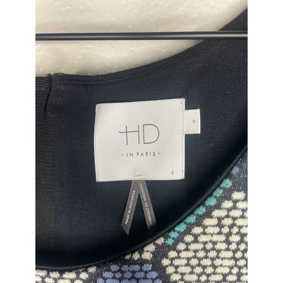 Anthropologie HD in Paris Dress M Geometric Pattern Retro Mod Parisian Style - Picture 2 of 10